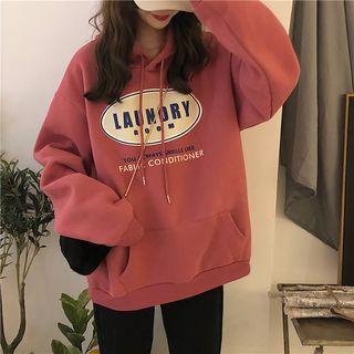 Print Hoodie Dark Pink - One Size