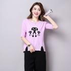 Print Short-sleeve Knit Top
