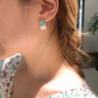 Two-tone Earrings Green - One Size