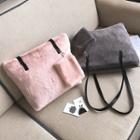 Set: Furry Tote Bag + Pouch