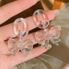 Bow Acrylic Dangle Earring Transparent - One Size