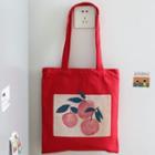 Peach Print Tote Bag Red - One Size