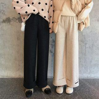 High Waist Wide Leg Knit Pants