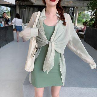 Mini Sheath Tank Dress / Light Jacket