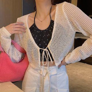 Floral Cropped Camisole Top / Cropped Lightweight Cardigan