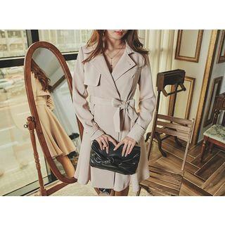 Strap-waist Trench Jacket