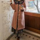 Round-neck Faux-shearling Long Jacket
