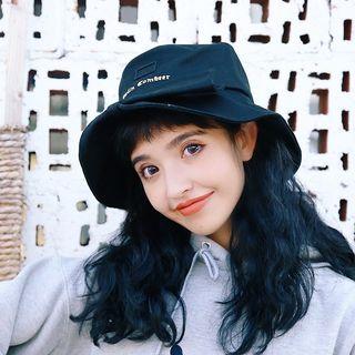 Embroidered Letter Asymmetric Bucket Hat