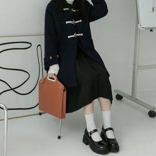 Slit Toggle-button Woolen Coat