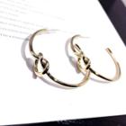 Alloy Knot Open Bangle 1 Pair - Gold - One Size