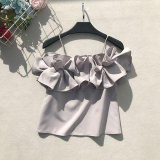 Ruffle Off Shoulder Short-sleeve Top