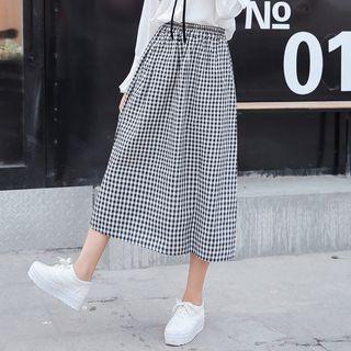 Gingham Linen Cotton Skirt