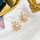 Beaded Star Drop Earrings Gold - One Size