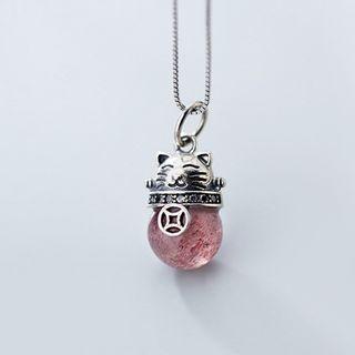925 Sterling Silver Cat Pendant Necklace As Shown In Figure - One Size