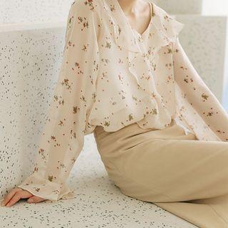 Floral Frilled Blouse