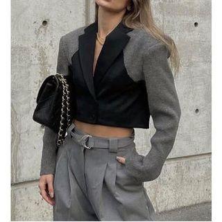 Paneled Crop Blazer