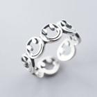 Smiley Face Ring Ring - S925 Silver - Silver - One Size