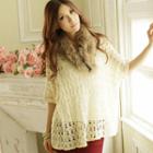 Elbow-sleeve Knit Top