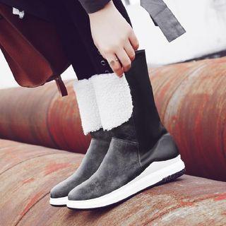 Fleece Lined Platform Mid Calf Boots