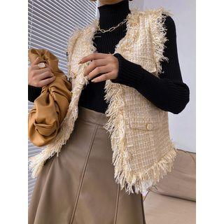Frayed Tweed Vest