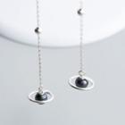 925 Sterling Silver Bead Planet Dangle Earring 1 Pair - S925 Sterling Silver - One Size