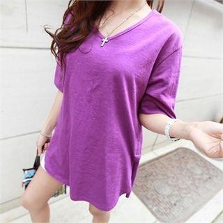 U-neck Star-printing T-shirt