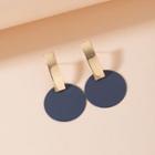 Disc Alloy Dangle Earring 1 Pair - Era066-04 - Blue - One Size