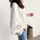 Laced Bell-sleeve Cotton Top