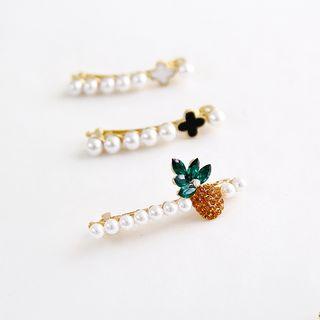 Rhinestone Pineapple Faux Pearl Hair Clip