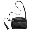 Lettering Faux Leather Crossbody Bag Black - One Size