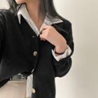V-neck Knit Cardigan / Long Sleeve Shirt
