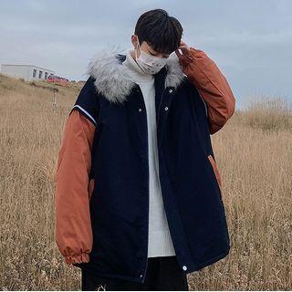 Two Tone Zip-up Parka