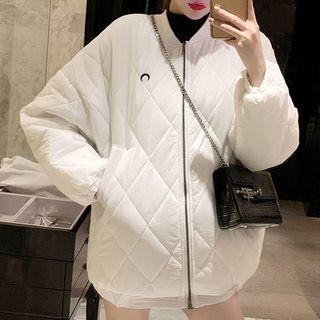 Moon Embroidered Padded Zip Jacket