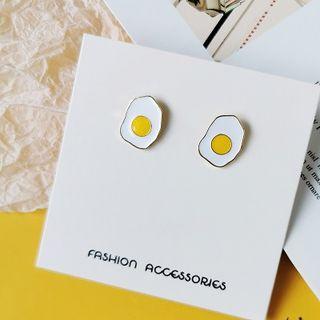 Alloy Egg Stud Earring / Clip-on Earring