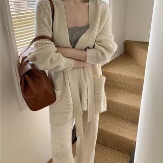 Cardigan / Knit Wide Leg Jeans