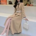 Woolen Midi A-line Coat Dress