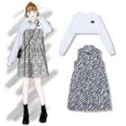 Cropped Pullover / Zebra Print Sleeveless Shirtdress