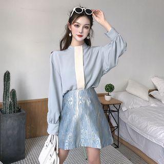 Colorblock Shirt / A-line Skirt