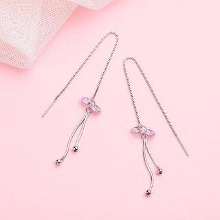 925 Silver Rhinestone Earring Silver - One Size