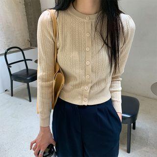 Round Neck Plain Knit Crop Top