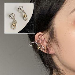 Bow Detail Ear Cuff Silver - One Size