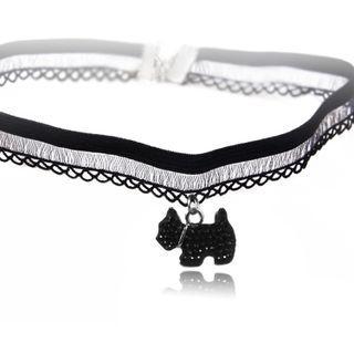 Dog Lace Choker X261 - Black - One Size