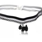 Dog Lace Choker X261 - Black - One Size