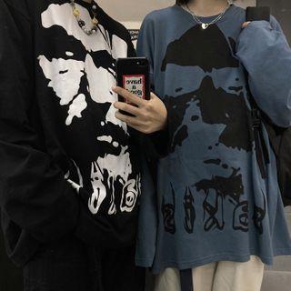 Long Sleeve Round Neck Print T-shirt