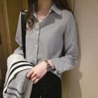 Long-sleeve Striped Button-up Shirt