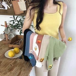 Plain Square-neck Knit Tank Top