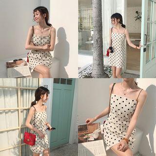 Spaghetti Strap Polka Dot Mini Dress