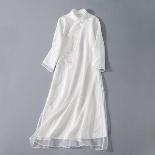 Traditional Chinese Long-sleeve Mesh Dress