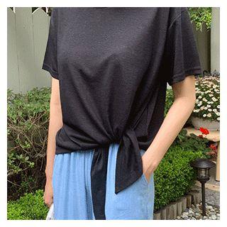 Tie-front T-shirt