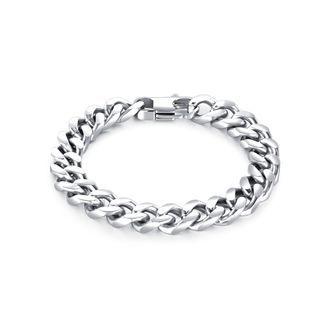 Fashion Personality 316l Stainless Steel Wide Version Geometric Snake Bone Bracelet Silver - One Size